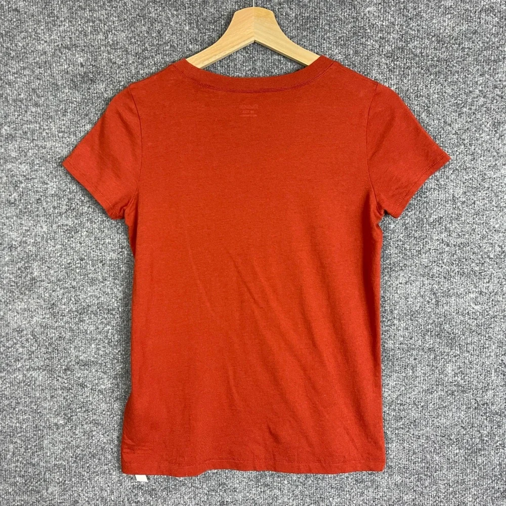 NEW Madewell T-Shirt  XXS Burnt Orange New Crew Neck Short Sleeve Cotton Tee